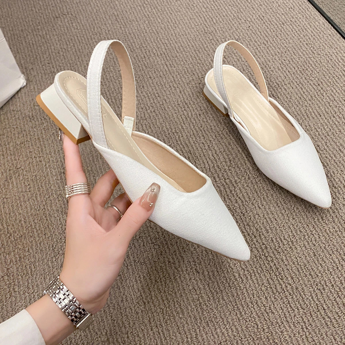 Summer womens sexy retro solid color high heels PU leather shoes Outdoor banquet party corner shoes Fashion sandals Plus size 42 241213