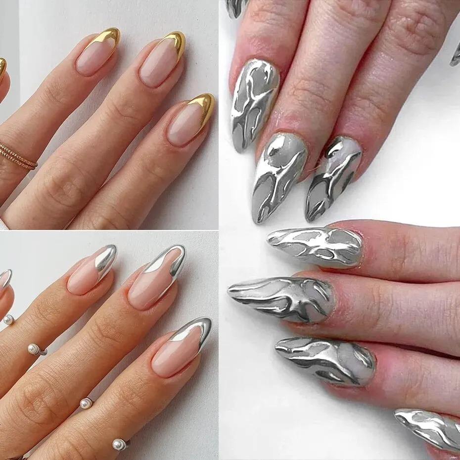 23 Colors Metallic Chrome Nail Powder Set Y2K Magic Mirror Gold Silver Decor Rubbing Glitter Pigment Flakes Manicure Accessories 241213