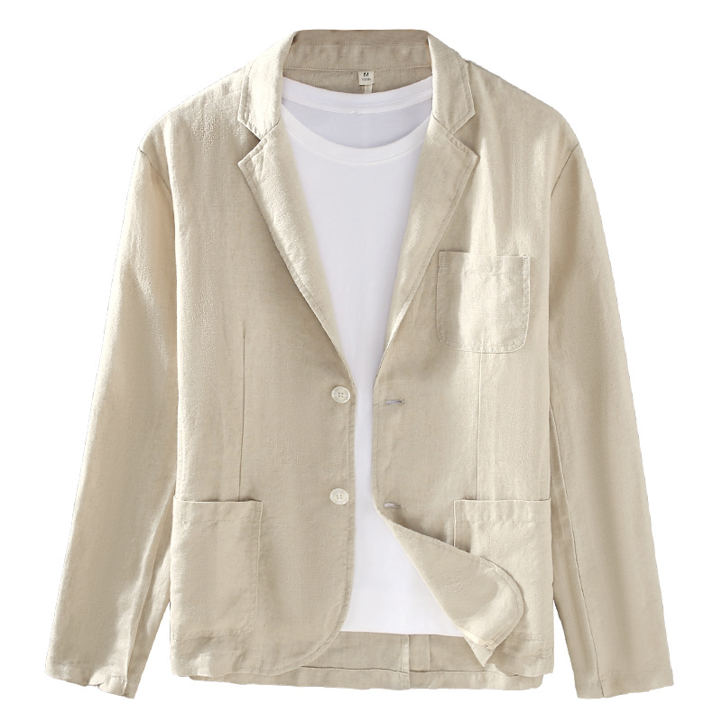 X1215Pure linen suit for men Spring and autumn linen material small suit business casual wear thin style