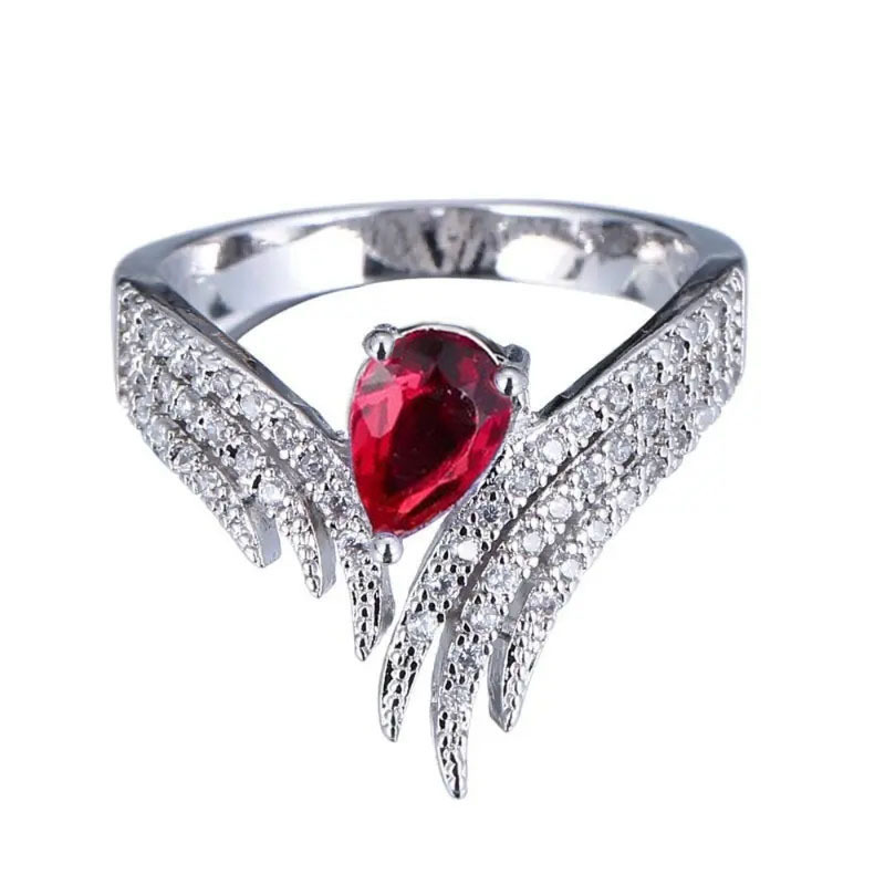 Choucong Drop Ship Ins Top Sell Wedding Rings Luxury Jewelry 925 Sterling Silver Fill Water Drop Multicolor Zircon CZ Diamond Party Eternity Women Win