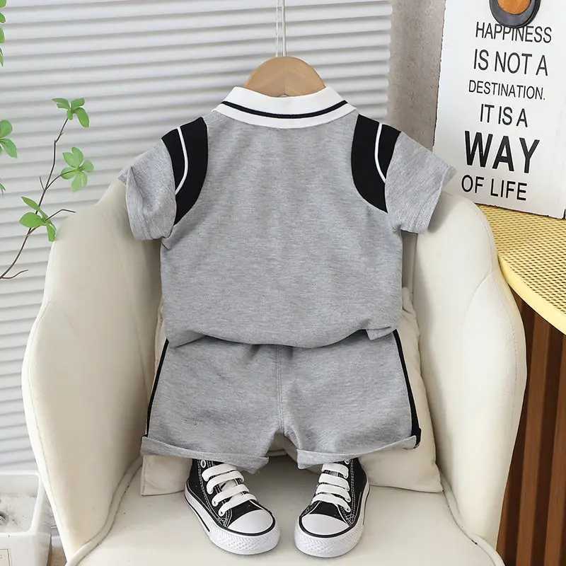 Clothing Sets Summer Kids Clothes Baby Children Boys Fashion T-Shirt Shorts 2Pcs/Set Toddler Casual Embroidery Clothing Infant Tracksuits Suit H241214