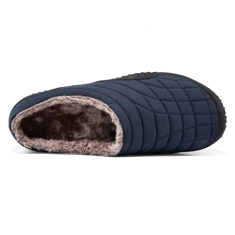 Winter Warm Men Slippers With Plush Plus 3747 Indoor Cotton Shoes Nonslip Home Mens Slides Long Fur Bedroom Unisex 241214