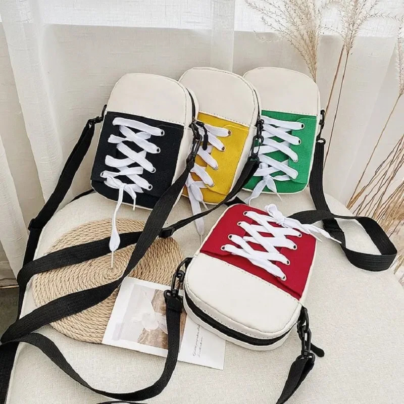 Womens Bag Canvas Bag Fashion Creative Personalized Shoe Shape Shoulder Cross Body Bag Womens Fun Handbag and Wallet 241213