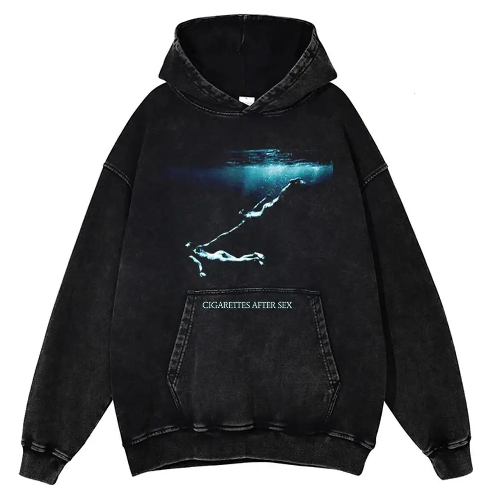 Vintage Street Clothing Hip Hop Washed 380G Cotton CAS Pattern DTG Printed Hoodie Sweatshirt Mens Homestay Pullover Hoodie Y2K 241214