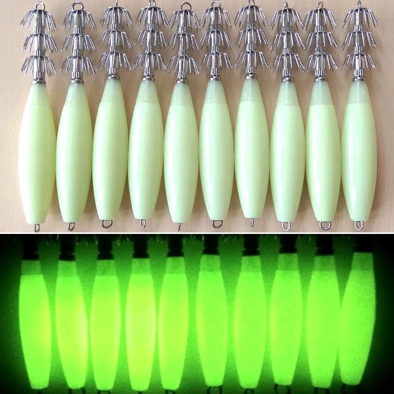 Luminous 17g/33g/45g/55g/65g/72g Octopus jig Glow in Dark Squid Jigs Hard fishing lure sharp fishing hook 241214
