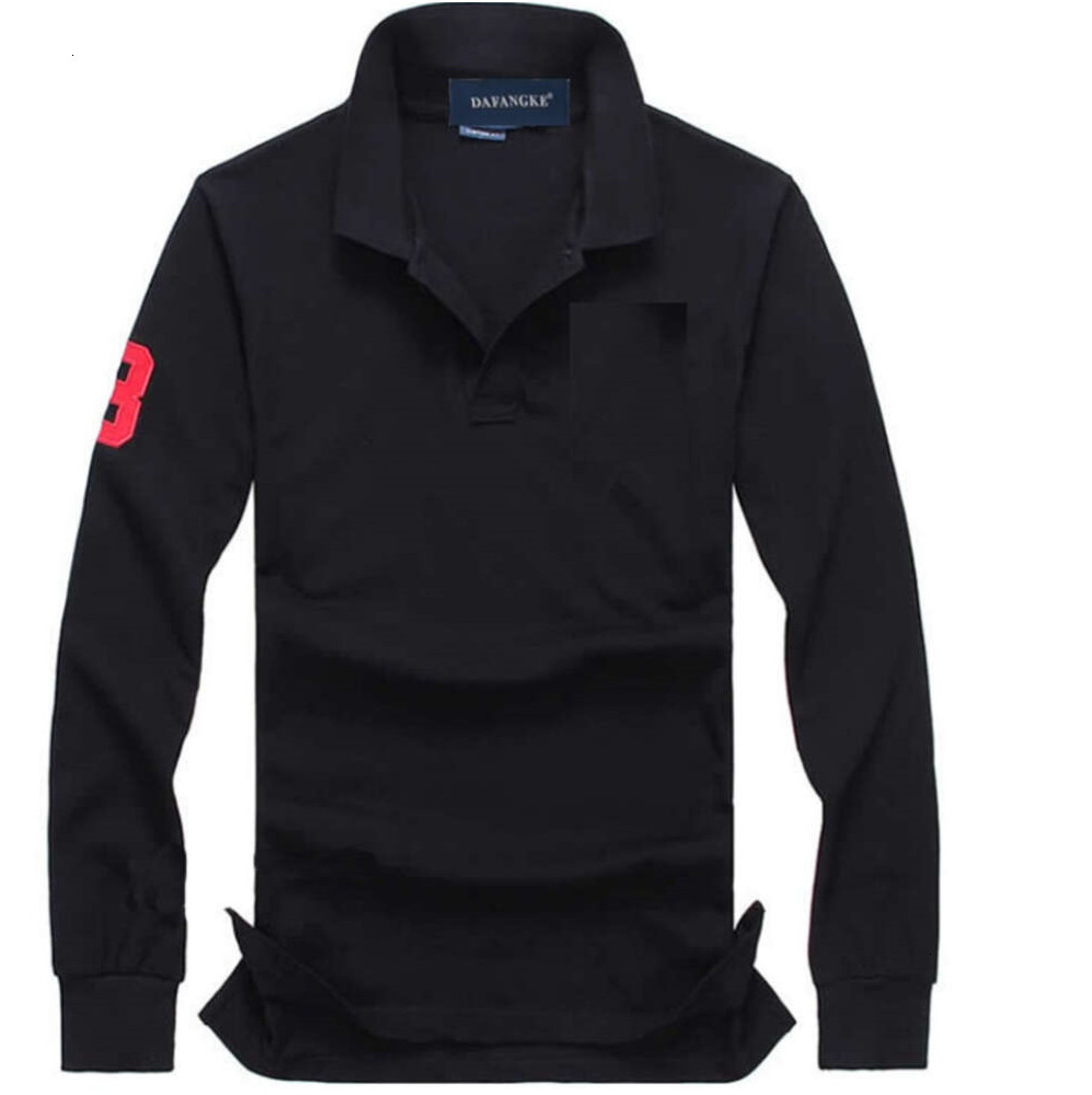Wholesale 2025 new high-quality brand mens fashion big horse long-sleeved POLO shirt casual fjhx