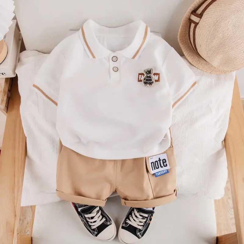 Clothing Sets New Children Summer Casual Clothes Suit Kids Boys Girls T-Shirt Short Pants 2pcs/set Kids Infant Coat Toddler Suit 0-5 Years H241214