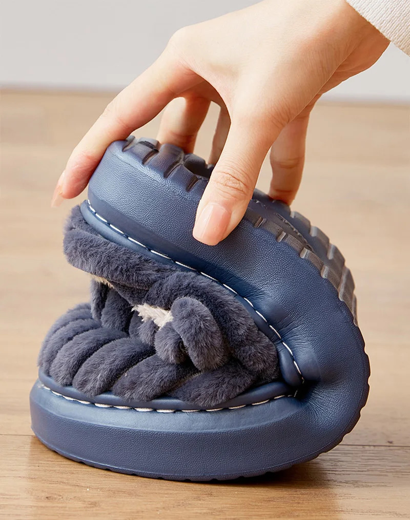 Autumn And Winter Mens Thickening Warm Increase Slippers Stepping On The Sense Of Shit Thick Bottom Household NonSlip 241214