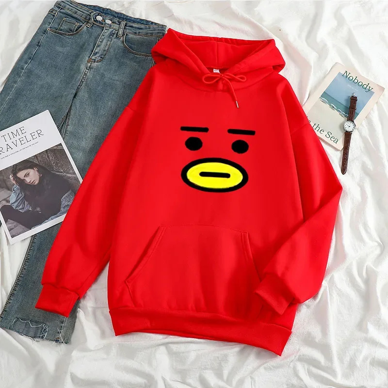 Korean KPOP Bangtan Band Members Color Expression Print Hoodies Women Harajuku Boy And Girls Hoodie Sport Casual Sweatshirt Tops 241214
