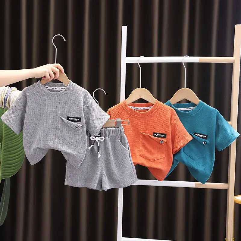 Clothing Sets Summer Baby Boy Kids Clothes Set Children Clothing Suit Tops Short-sleeve T-shirt Pants 2pcs/set Sport Infant Clothing H241214