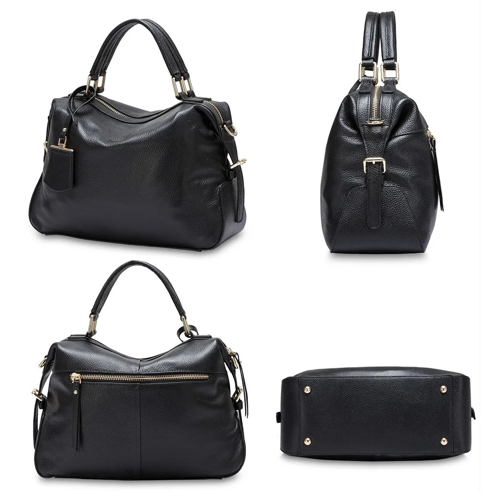 Zency Fashion Women Tote Bag 100% Genuine Leather Handbags Female Boston Charm Messenger Crossbody Purse Shoulder Bags 241212