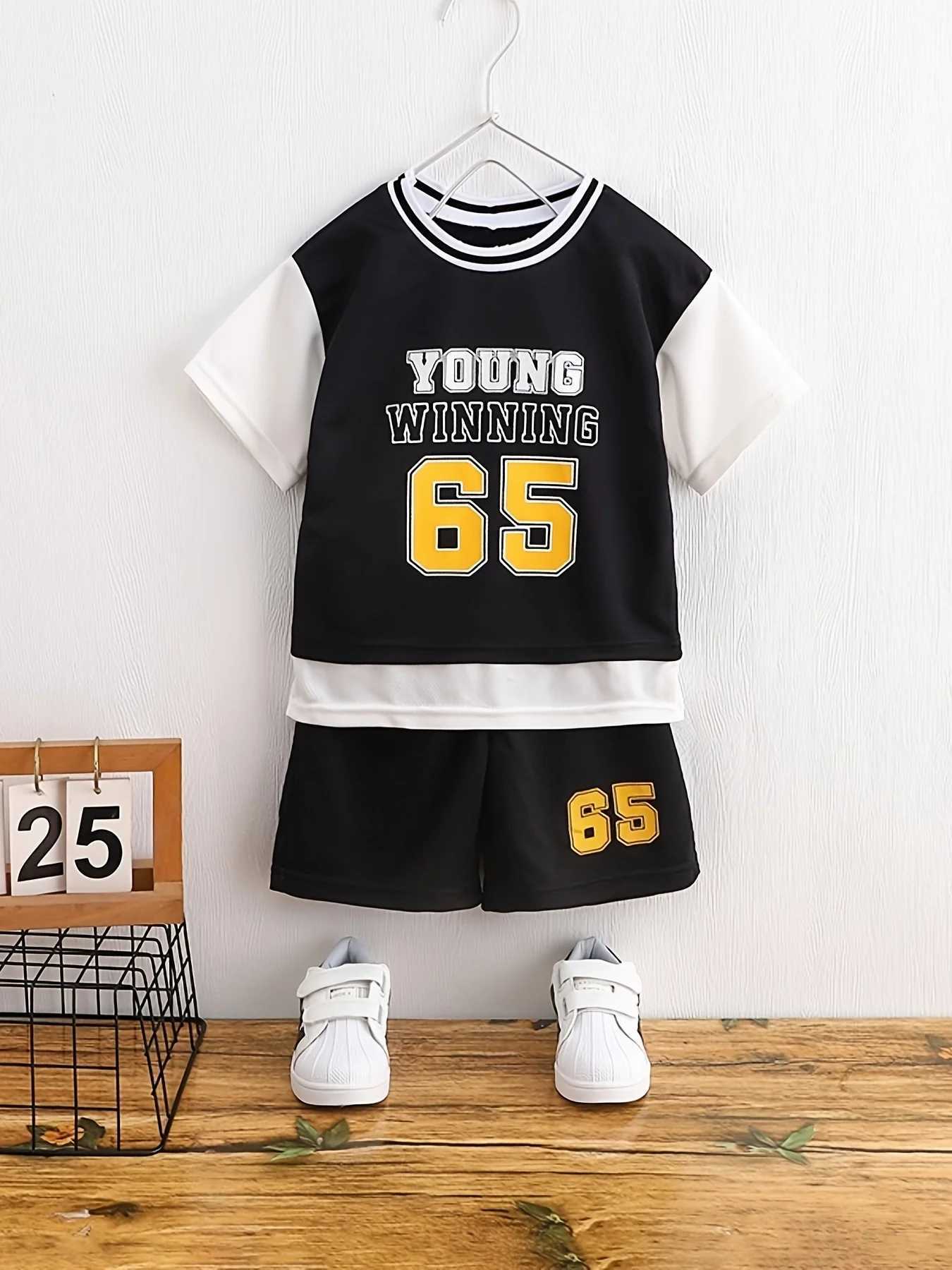 Clothing Sets Summer Baby Boy Clothes Set Kid Girls Breathable Patchwork T-shirts And Shorts 2pcs Suit Children Top Bottom Outfits Tracksuits H241214