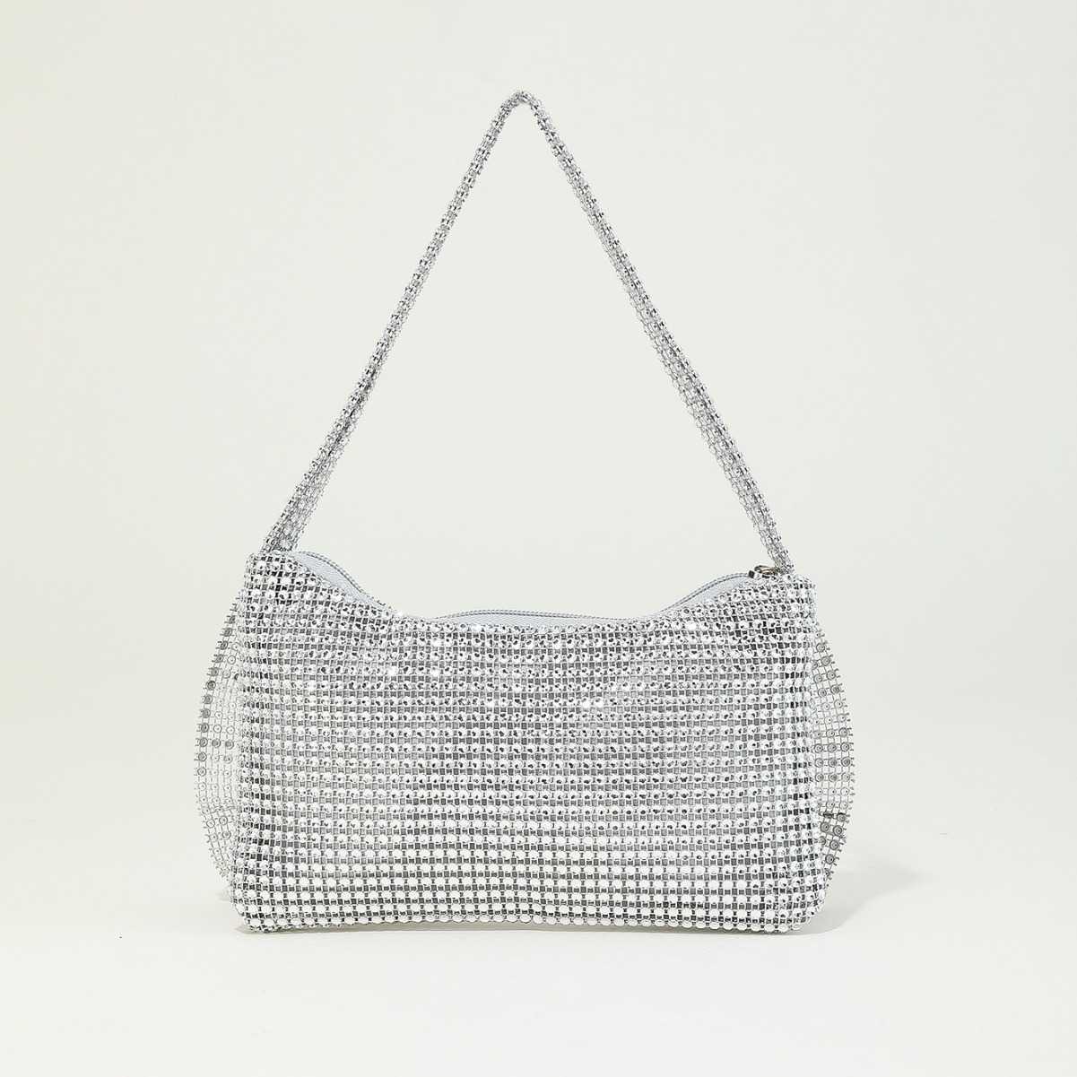 Clutch Bag New Shiny and Sparkling Water Diamonds with Diamonds and Bow Knot Decoration for a Small Design Mini Handheld Party Banquet Bag 240920