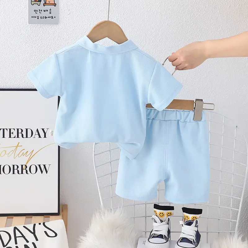 Clothing Sets Children Cotton Kids Boys Girl Clothes Summer Cartoon Printe T-shirt Shorts 2Pcs/Set Infant Baby Toddler Tracksuits 0-5 Years H241214