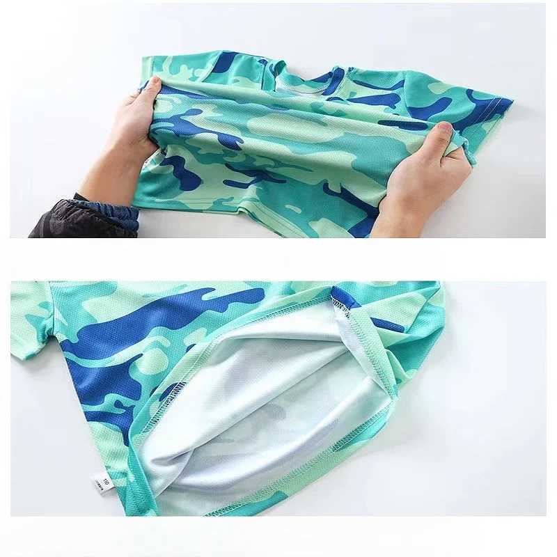 Clothing Sets Summer Kid Clothes Set Breathable Quick Drying Featured Print T-shirts and Shorts Suit Children Girls Sport Tracksuits H241214