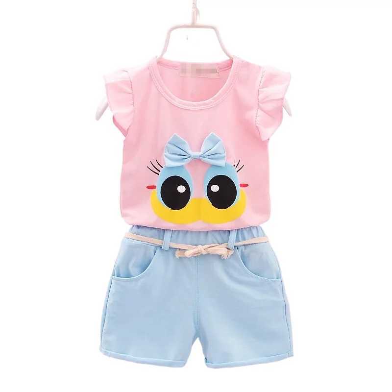 Clothing Sets Childrens Girls Clothes Summer New Baby Girl 1 2 3 4 Year Fashion Cute Vest Shorts 2Pcs/Sets Infant Outfits Kids Tracksuits H241214