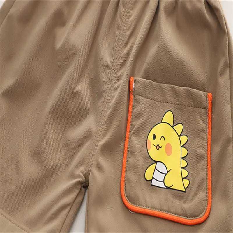 Clothing Sets Children Clothes Spring Cartoon Baby Boy Short Sleeve Full Printe Dinosaur Shirts Pants 2Pcs/set Kid Fashion Toddler Tracksuits H241214