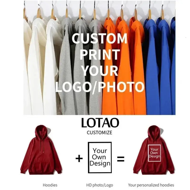 Customized personalized hooded sweatshirt for autumn warmth and comfort unisex casual style custom printed text DIY fashion 241214
