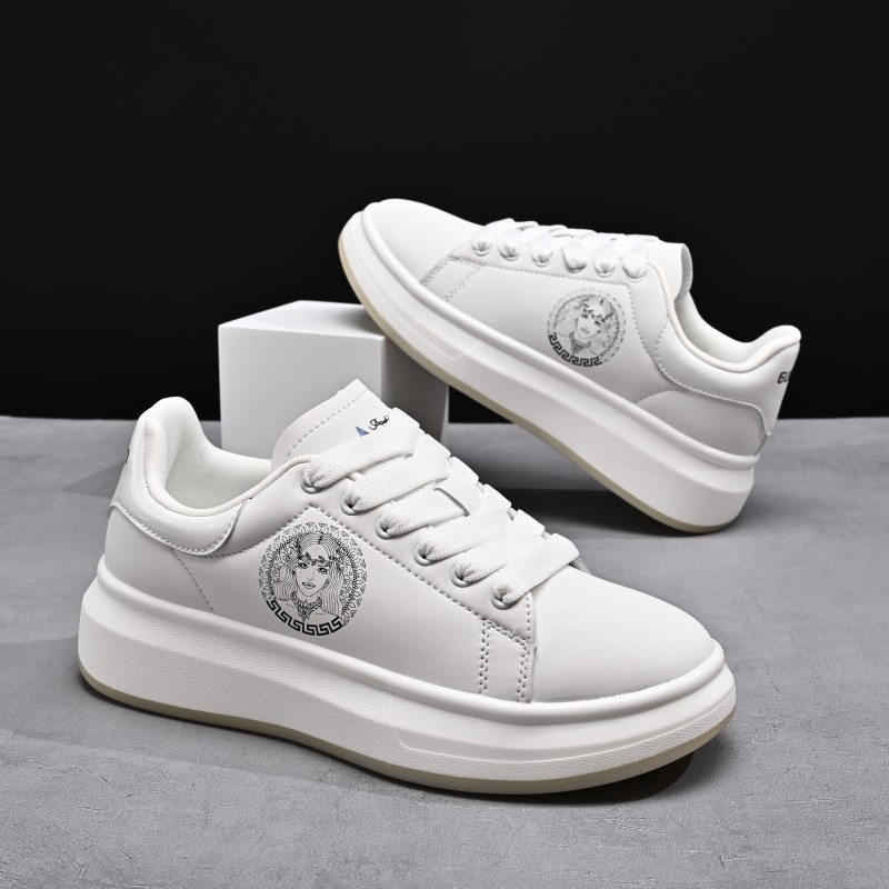 Modern White Casual Sneakers - Fashion badge for everyday wear, comfortable and versatile. Skateboarding shoes