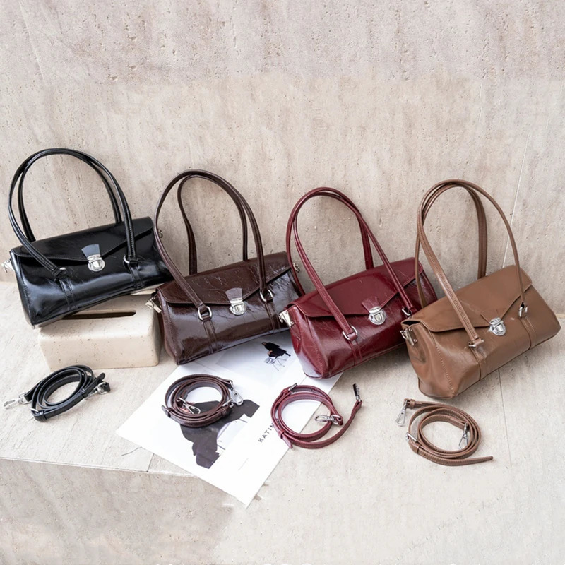 Burminsa genuine leather underwear shoulder bag womens 2025 trend cross body wallet long handle handbag womens handbag 241213