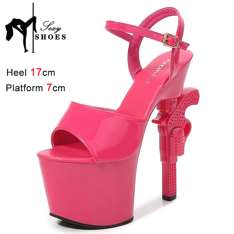 Women's Personality Strange Style Gun Heel Shoes Fashion Platform Model High Heels Ankle CRYSTAL Tassels Design Party Sandals