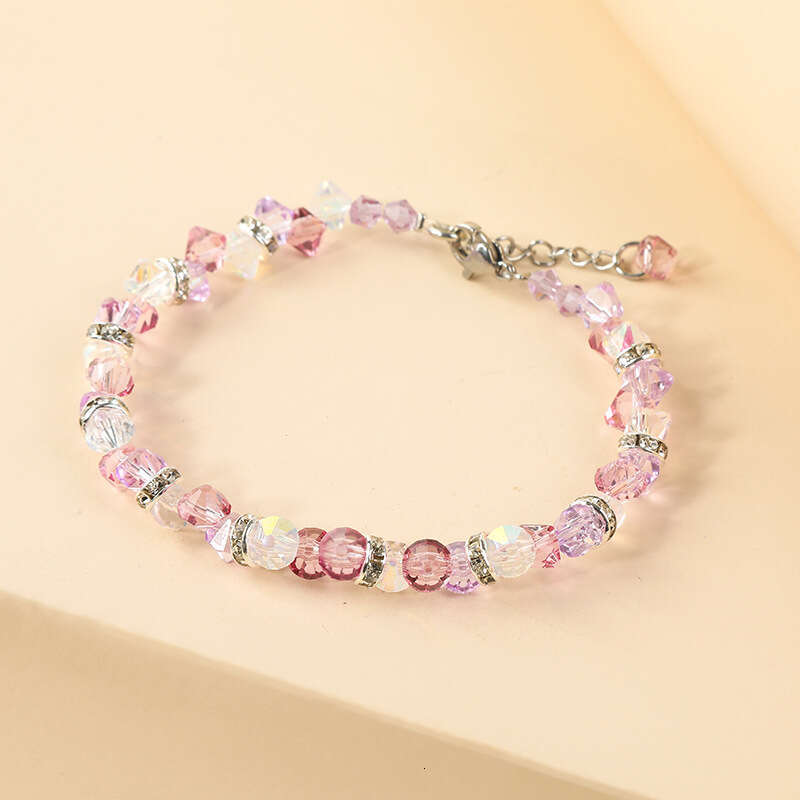 Women's Beaded Simple Fashion Crystal Bracelet, Sweet and Elegant, Korean Style Strings Bracelet