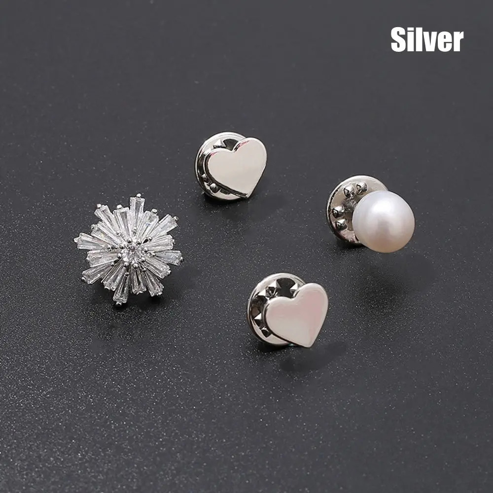 Golden Charm Accessories Pearl Style Decorative Brooch Open Collar Pin Anti Expre Necklace Buckle Heart shaped 241210