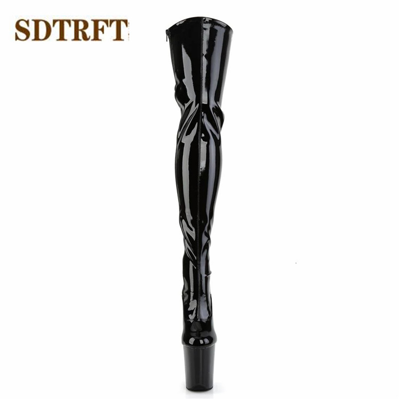 SDTRFT 20Cm Thin High Heels Over The Knee Boots Platform Unisex Botas Mujer Ladies Cosplay Pumps Women Side Lace Up Party Shoes