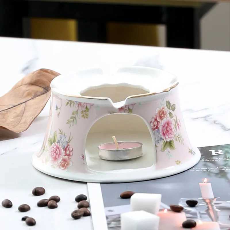 400ML English British Fine Teapot Heating Base High-Grade Porcelain Tea Warmer Teapot Set Ceramic Holding Furnace Y241214