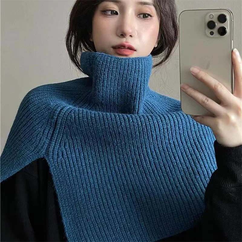 Floral scarves knitted shawls winter collars jackets bibs warm slotted clothing accessories 241211