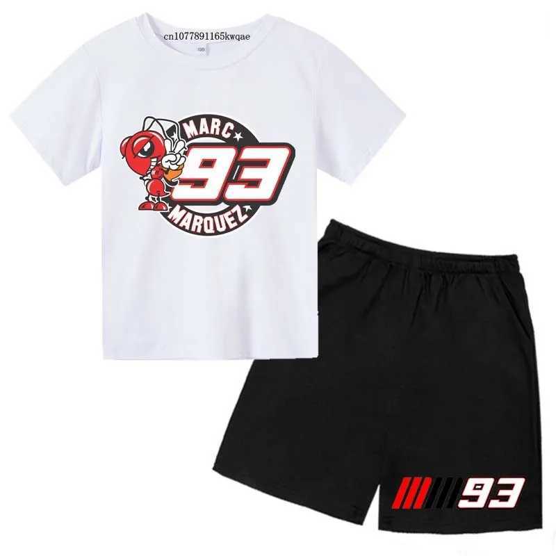 Clothing Sets No.93 Print Kids Summer 2pcs Breathable T-shirts+Pants Suits 2-13Years Boys Girls Moto Idol Outfits Children Gift Clothes Sets H241214