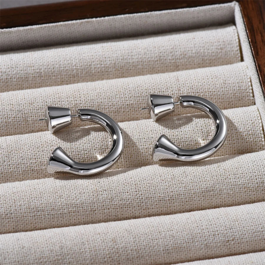 Vintage Fashion Metal Ring Earrings for Women Niche Trend Light High-end Top Banquet Accessories Jewelry Gifts 241214