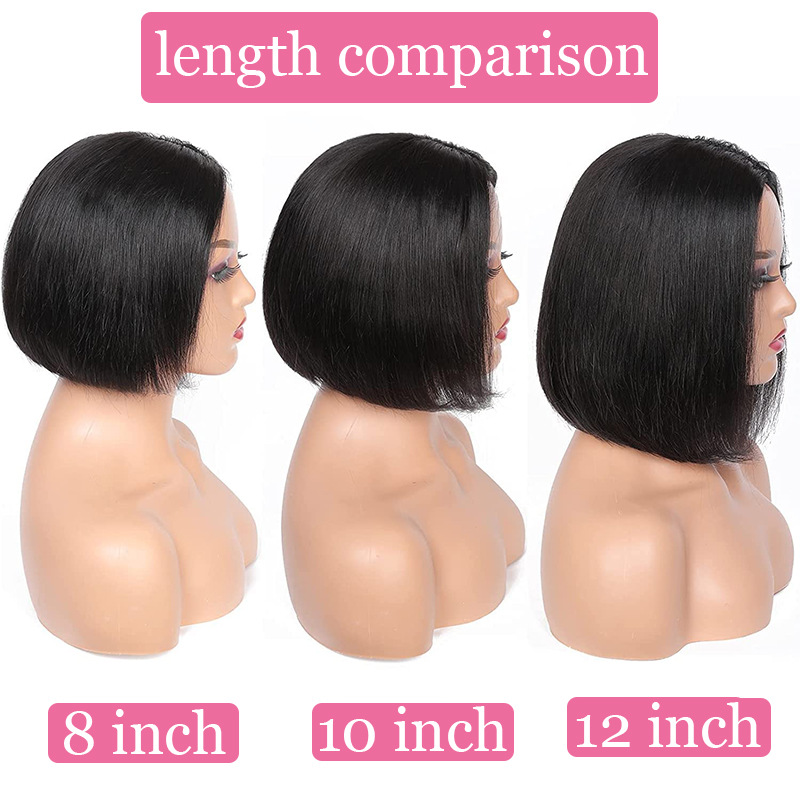 4X4 Glueless Lace Bob Wig Silky Straight Brazilian Human Hair 10-16inch Natural Color Peruvian Virgin Hair Wigs Middle Part