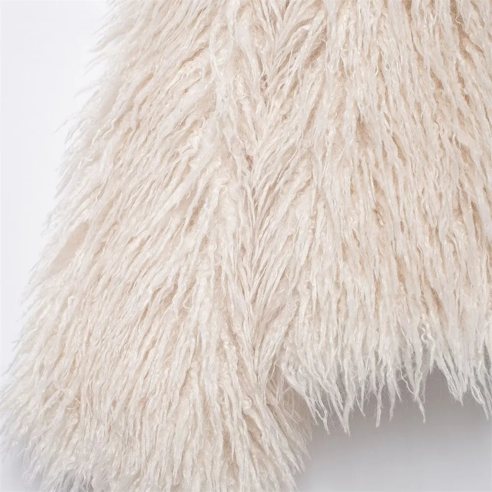 autumn womens clothing style fashionable simple and versatile fur effect long sleeved jacket 241211