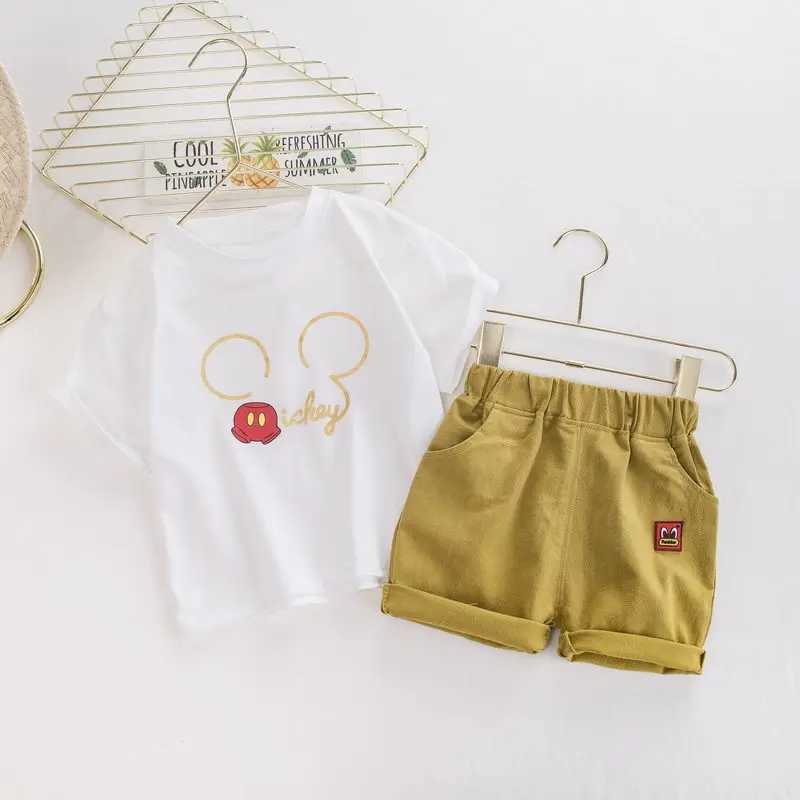 Clothing Sets New Children Cotton Summer Baby Boy Girl Clothes Cartoon T Shirts Shorts 2Pcs/sets Infant Kids Fashion Toddler Tracksuits SETS H241214