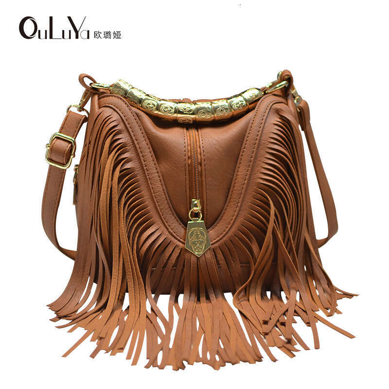 Music Festival Water Bucket Large Tassel Handbag Single Shoulder Crossbody Women's Bag Big Guangzhou