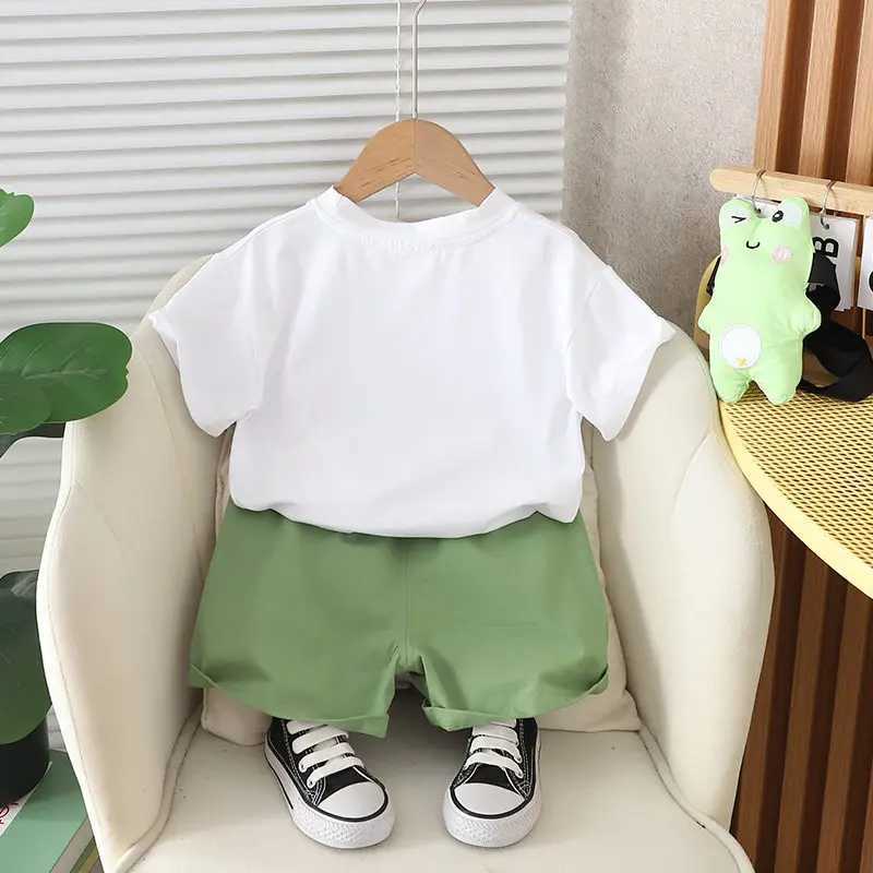 Clothing Sets Boy Summer Newborn Children Clothing 2pcs/Set Short Sleeve Cartoon T-Shirts Pants With Toy Tracksuit Suit 1 2 3 4 5 Years H241214