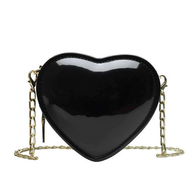 Trendy Fashion Mini Peach Heart Love Jelly Bag for Women Personalized Solid Color Chain Cute Mini Single Shoulder Crossbody Bag