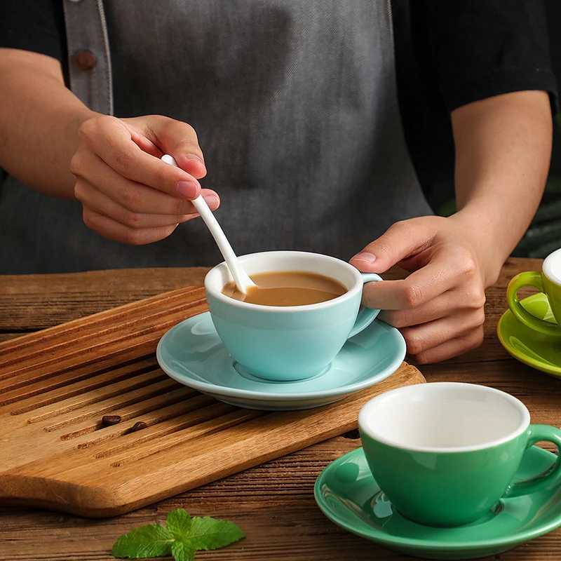 Creative Color 150ml espresso cup with sauce dessert plate tea cup for couples g gift tabletop decoration Y241214