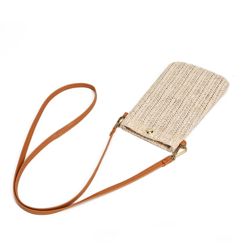 Womens Wallet Diagonal Straw Womens Phone Clutch Bag Womens Wallet Summer Beach Travel Womens Mini Wallet Card Holder 241213