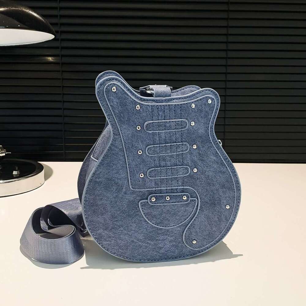 Bag fashion personality crossbody niche guitar shaped women's ins creative commuting shoulder bag 2024 new style chic elegant clothing