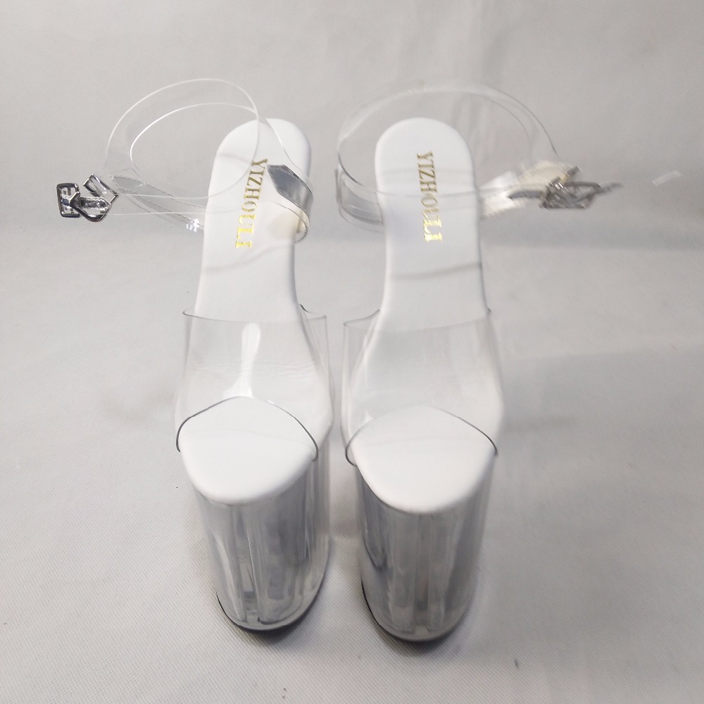 8 Inch, Full Transparent Crystal 20 Cm High Heel Pole Dancing Shoes/Show/Star/Model Wedding Shoes, Stage Sandals