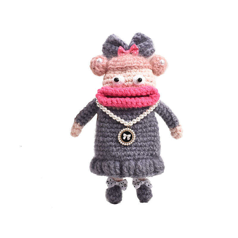 Internet celebrity, super hot yarn crochet phone women's finished bag, ins trendy cool big mouth girl, one shoulder crossbody bag wholesale, 2024