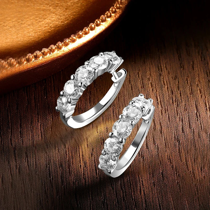 SHSTONE 0.1ct 3mm D Color Diamond Earrings Orginal 925 Sterling Sliver Ear Clip for Women Wedding Fine Jewelry Gifts 241214