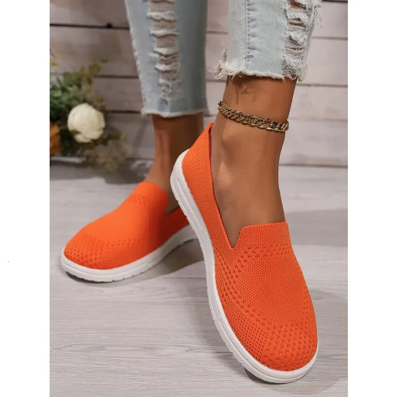 2024 Autumn Round Womens Fashion Website Le Fu Shallow Womens Flat Bottom Soft Bottom Knitted Ballet Flat Shoes Casual Boat Shoes 241213