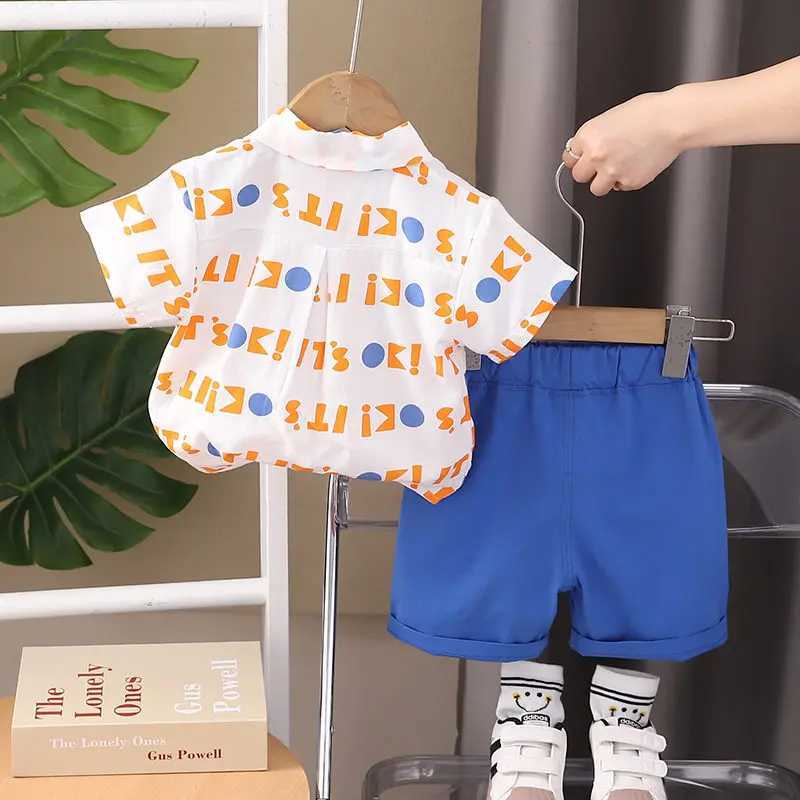 Clothing Sets New Children Casual Clothes Suit Summer Boys Girls Printe Letters Shirt Shorts 2Pcs/Set Kids Toddler Clothing Infant 0-5 Years H241214