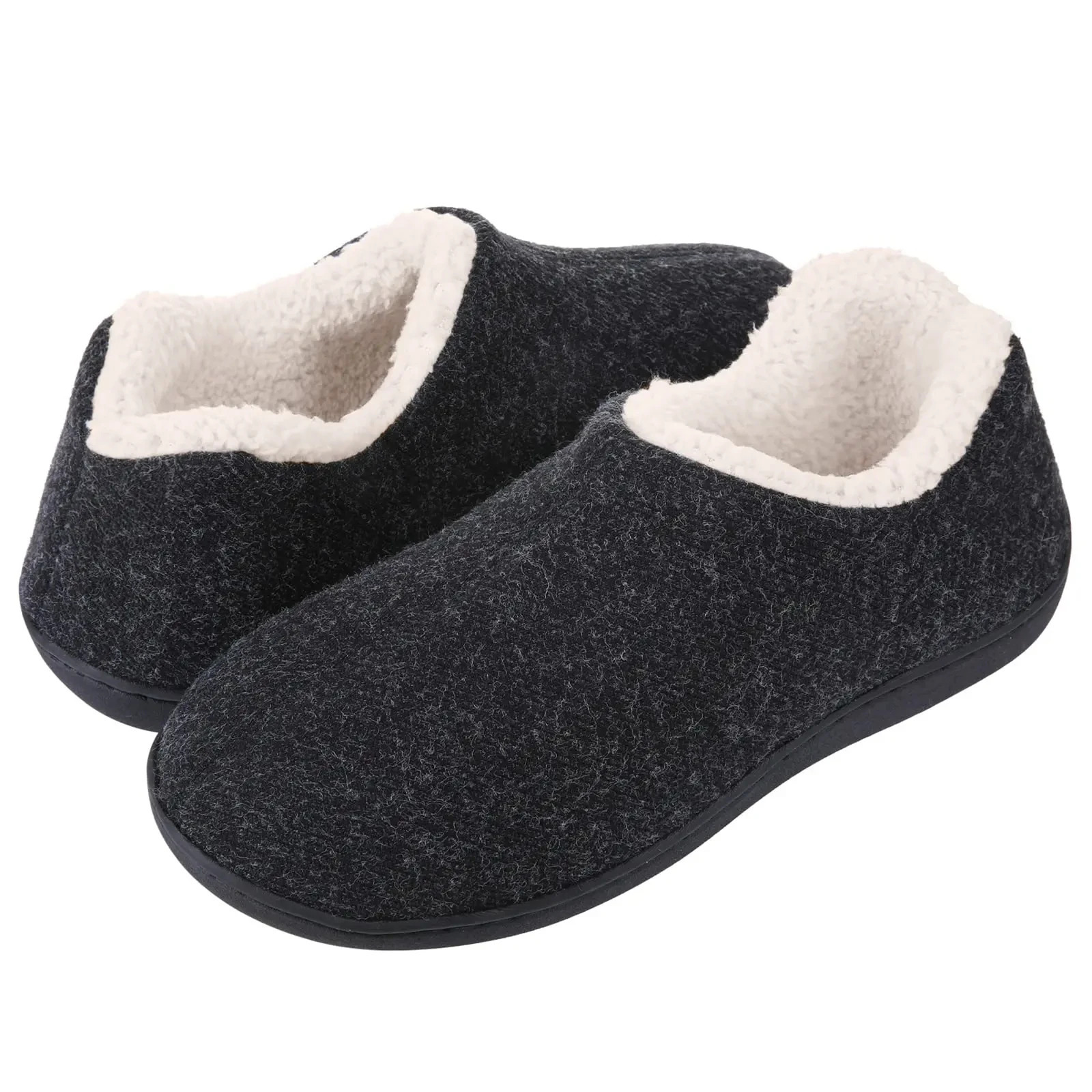 Crestar Fashion Plush Slippers For Men Winter Casual Furry Home Cotton Shoe Outdoor Nonslip Warm Slipper With Memory Foam 241214