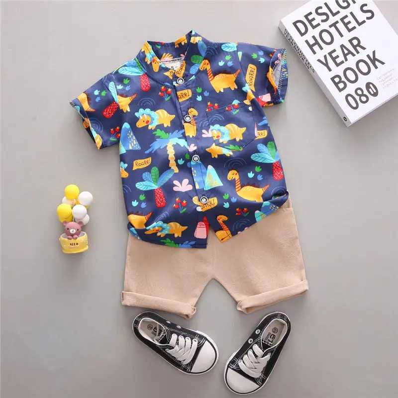 Clothing Sets New Children Casual Clothes Suit New Summer Kids Boys Girls Printe Shirt Shorts 2Pcs/Set Baby Toddler Clothing Infant 0-4 YEARS H241214