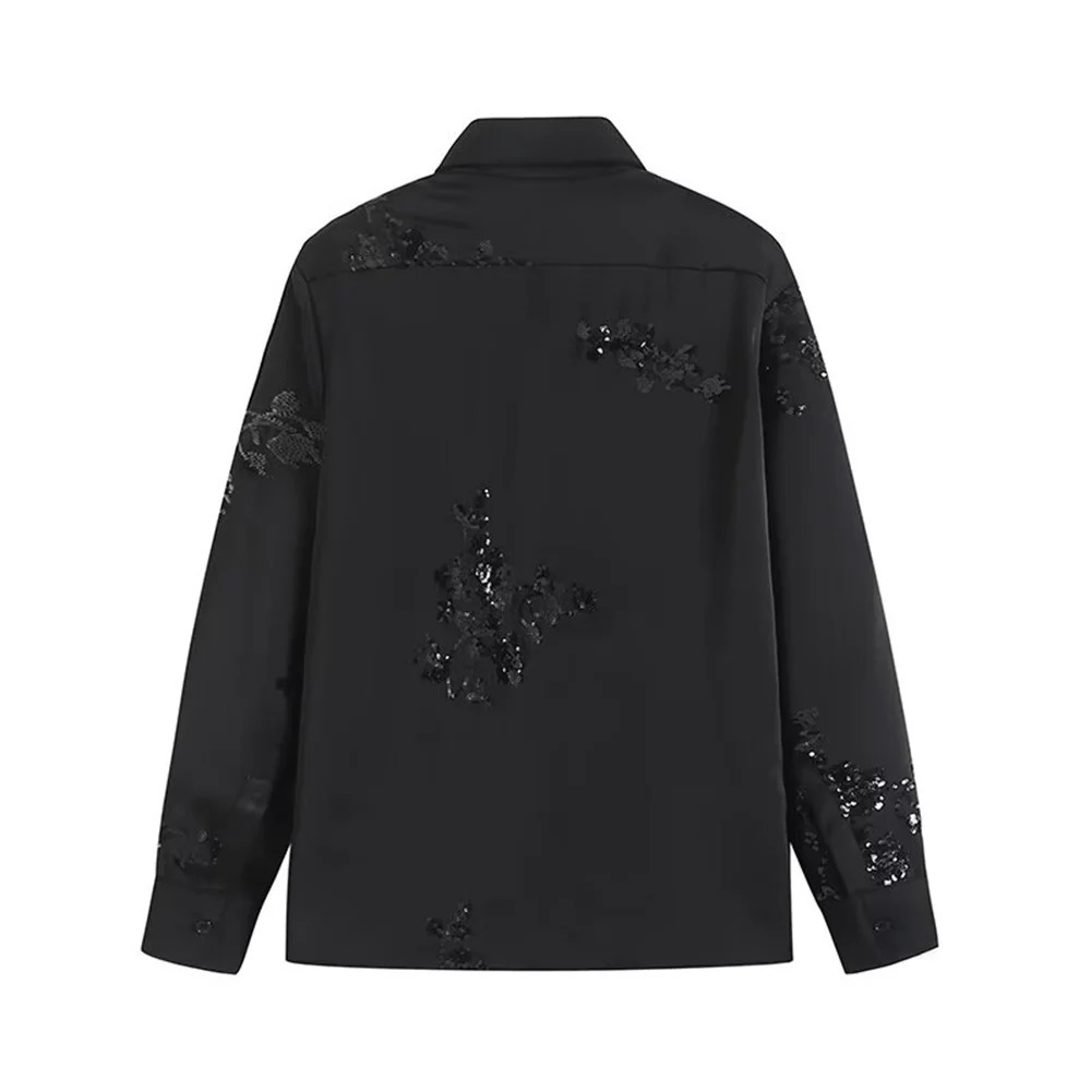 Zarb Spring Summer Womens Wear European and American Heavy Industry Embroidered Shirt Pant Set 241209