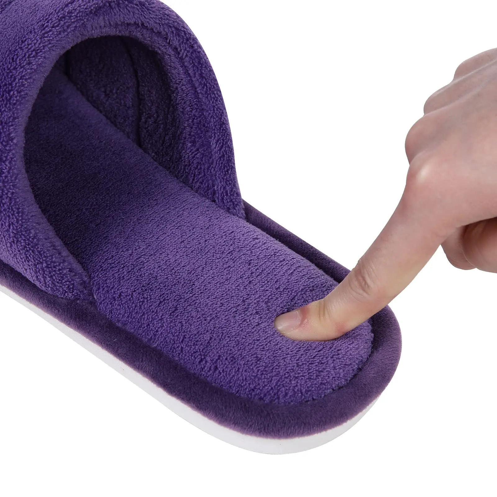 Comwarm Plush House Slippers For Women And Man Open Toe Cozy Cotton Shoes Indoor Outdoor Flat Soft Breathable Nonslip Sandals 241214